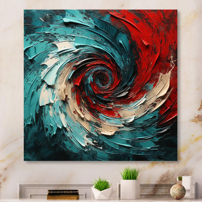 Red Blue Majestic Motion Spiral II - Abstract Spirals Wall Art