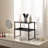 Black Wood Grain Double-Layer Metal Shelf, Stackable And Adjustable, For Storing Condiments And Tableware On The Kitchen Countertop.