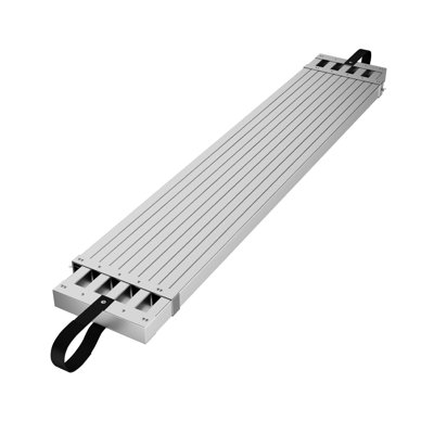 Planche de travail télescopique en aluminium robuste - Capacité de 440 lb - Surface antidérapante - Plateforme d'échelle réglable pour la rénovation domiciliaire - Panneau d'échafaudage - Taille télescopique 9 à 15 pi