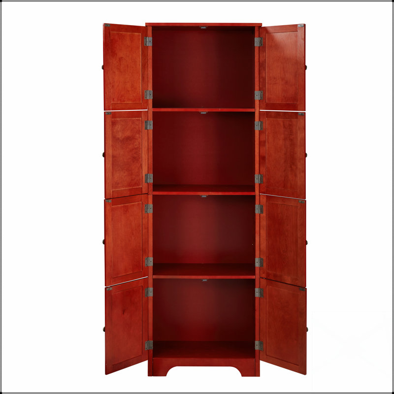 Grande armoire de rangement autoportante avec 8 portes et 4 tablettes pour une vie organisée dans n'importe quelle pièce