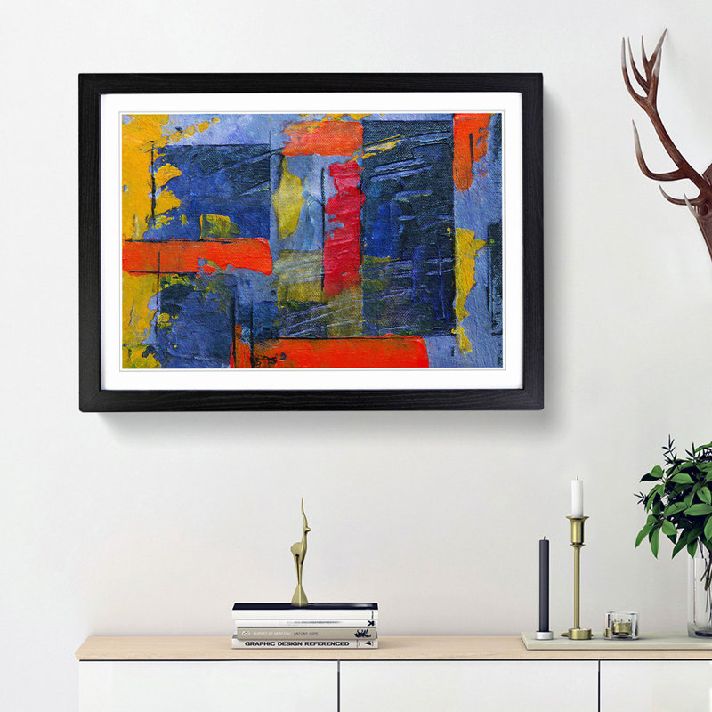 Abstract Vol.380 by S.Johnson - Framed Print, 33cm H x 45cm W x 2cm D, Black Framed