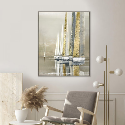Golden Sails - Framed Canvas Wall Art