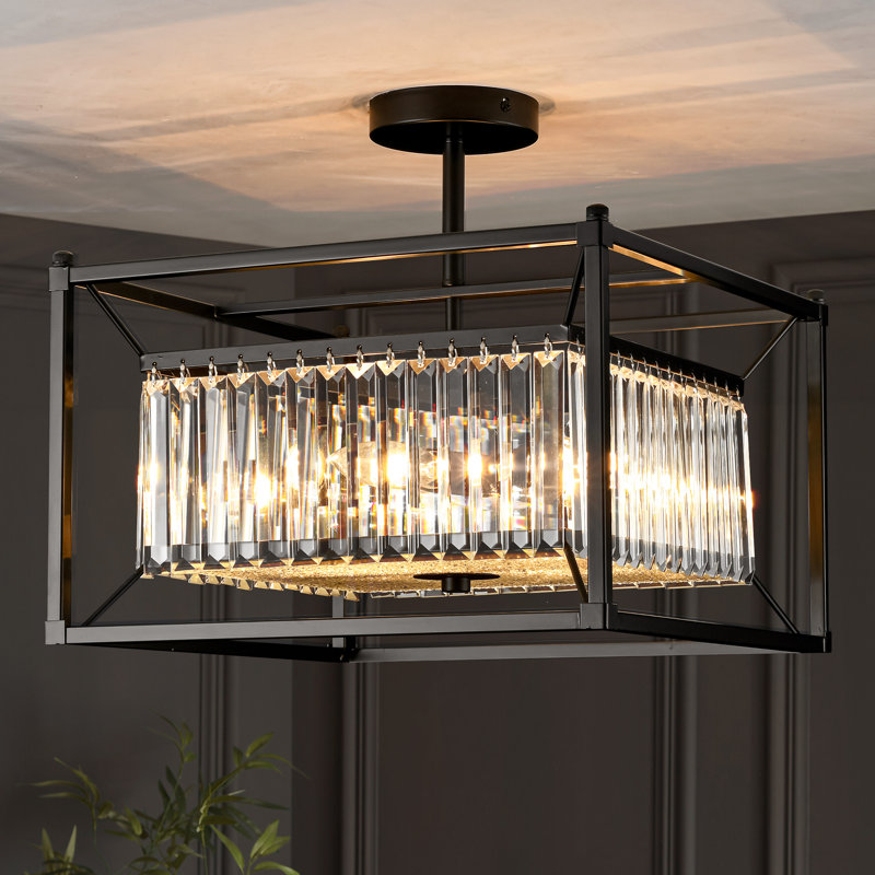 Plafonnier encastré en cristal 4 lumières