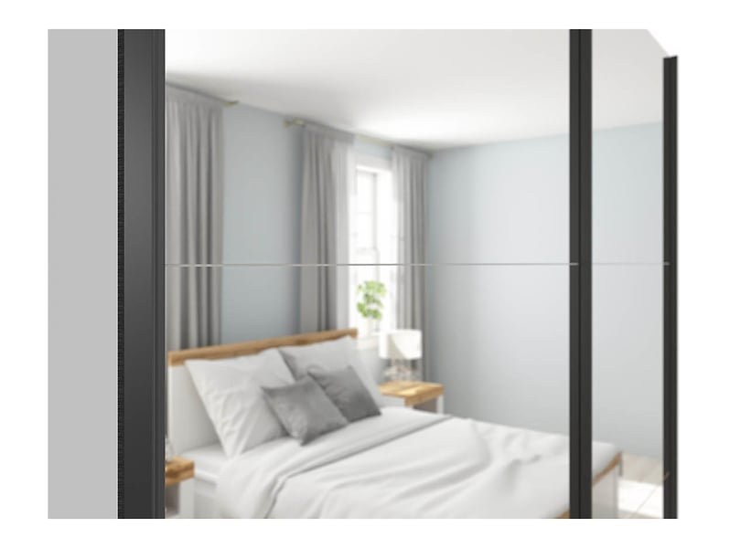 Manufactured Wood Wardrobe, 196cm H x 184cm W x 60cm D, White Gloss
