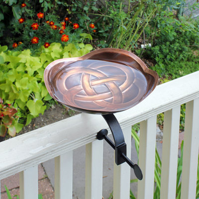 Dara Knot Birdbath with Over Rail Bracket