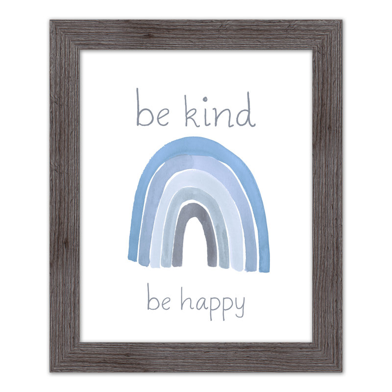 «Be Kind Happy», art encadré, H 20 po x l 16 po x P 0,75 po, Cadre gris