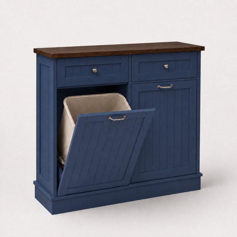 Armoire poubelle inclinable Havant, Bleu
