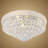 24'' Chrome Crystal Round Chandelier Flush Mount Led Ceiling Light With 3 Dimmble Lighting Fixture For Dining Living Room Bedroom Kitchen Foyer Hallway
