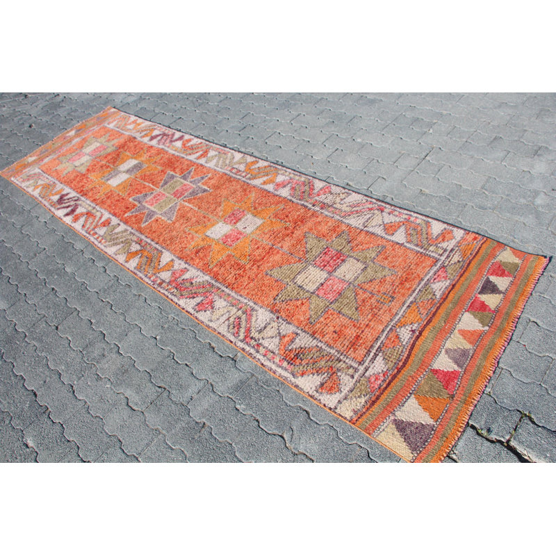 Tapis de couloir rétro vintage turc Herki - Tapis décoratif idéal pour les couloirs et le style Beni Ourain