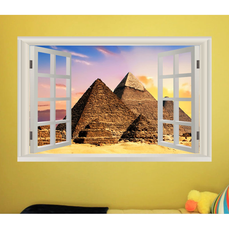 Décalcomanie murale à pyramides égyptiennes et colles, 16 po x 24 po