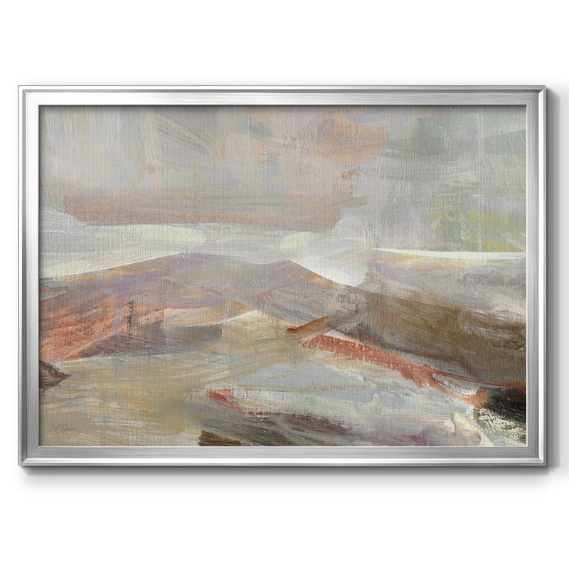 «Distant Canyon», toile tendue avec châssis encadré, H 14 po x l 20 po x P 1,5 po, Argent