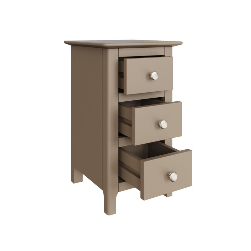 Accetturri 3 Drawer Bedside Table Nightstand Cabinet in Grey, Putty or Ivory White, Putty