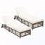 Chaise longue d'extérieur avec dossier à 5 positions, coussin et roulettes-947186023