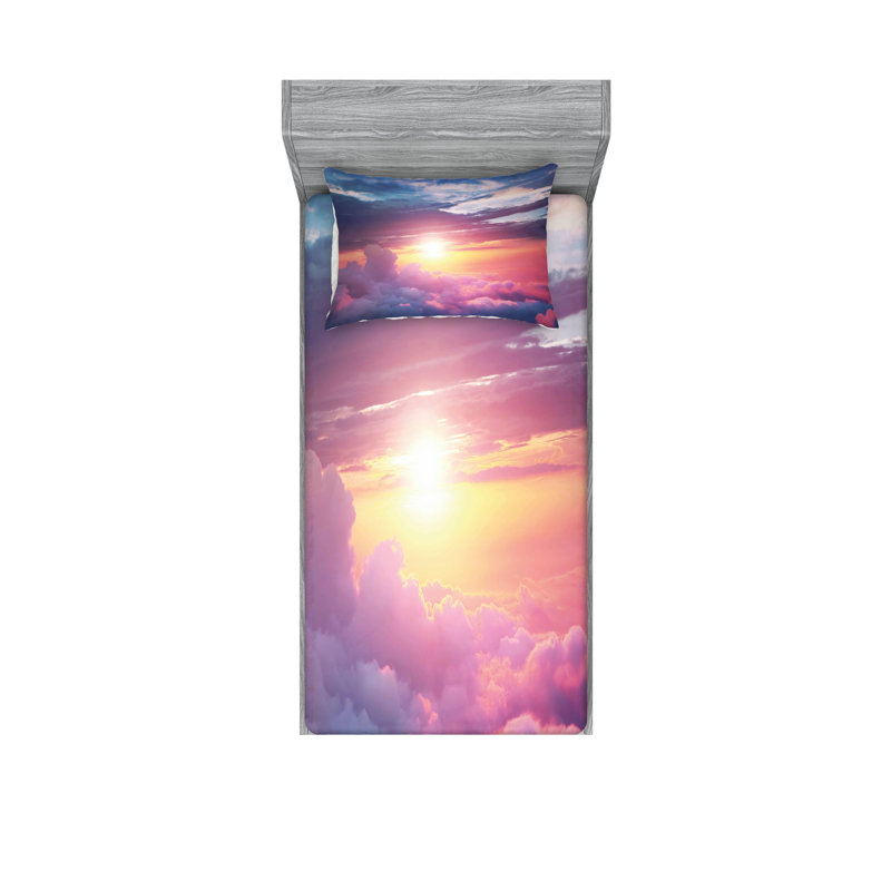 Ensemble de draps et taies décoratives Ambesonne Sun, rose pâle / bleu pâle