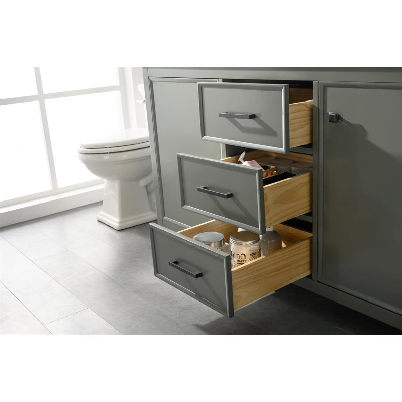 Ensemble de meuble-lavabo double 60 po Malbon, Vert étain