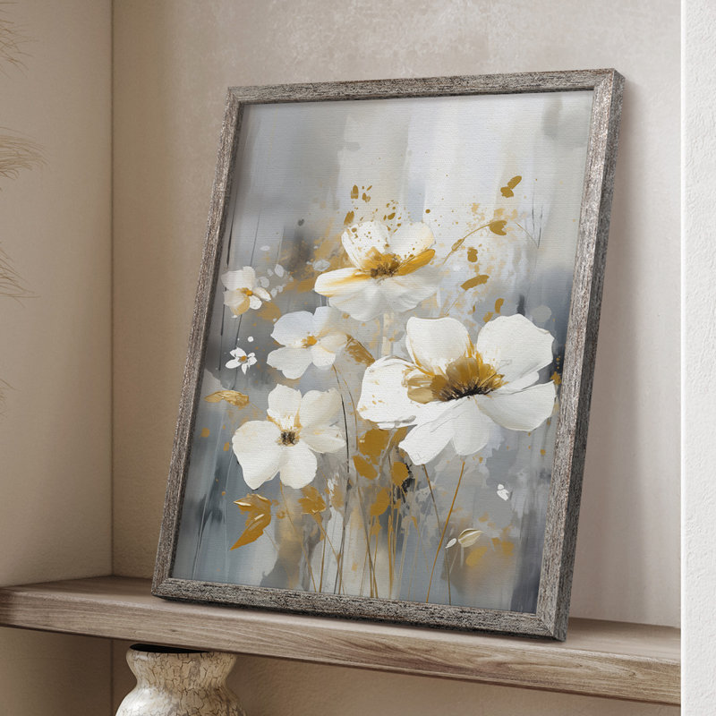 «FLORAL Series CD XXVI», reproduction encadrée - bois massif, H 11 po x l 9 po