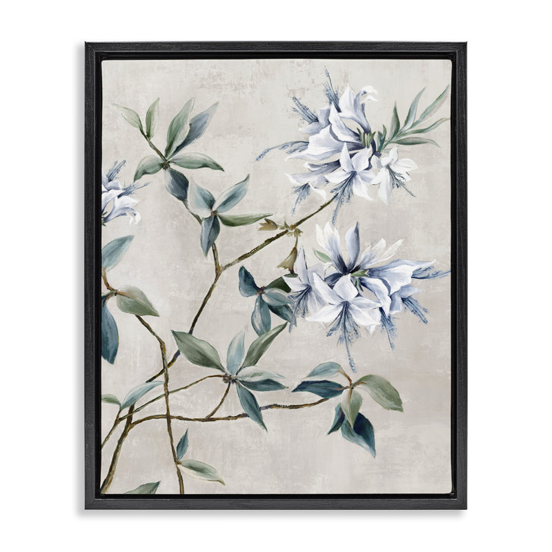Art mural sur toile Cluster Flowers, par Alex Black, Cadre flottant noir de jais, H 21 po x l 17 po