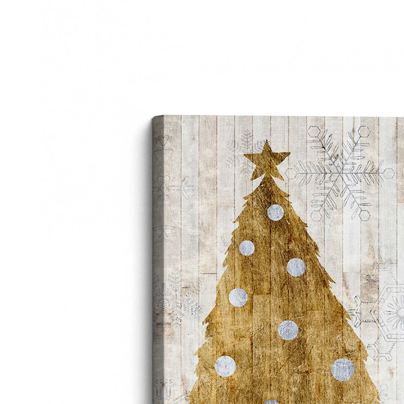 Imprimé d'arbres de Noël métalliques, H 12 po x l 18 po x P 1,25 po, Toile tendue