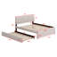 Lit plateforme tapissier avec lit gigogne-663889509