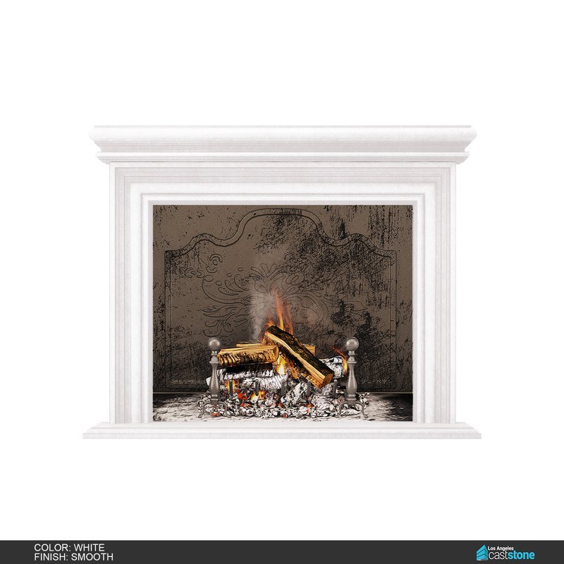 Palermo Alto Fireplace Mantel, Smooth White
