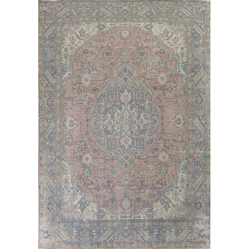 Tapis traditionnel en laine à motif géométrique 9 x 12