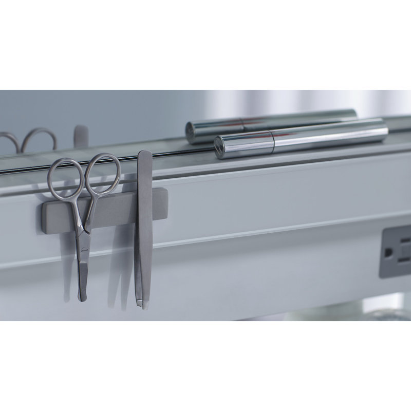 Frameless Rectangular Bluetooth Medicine Cabinet with Shelves