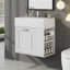 Meuble-lavabo mural de 21,8 po avec lavabo en céramique, tiroir à fermeture en douceur, tablettes réglables et porte-papier hygiénique, blanc, design minimaliste, accès facile à la plomberie, assemblage par paquet-486033671