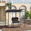 2.2 X 1.5m Grey Bbq Grill Gazebo, Curved Water-resistant Canopy Outdoor Cooking Shelter With Metal Frame And 10 Tool Hooks