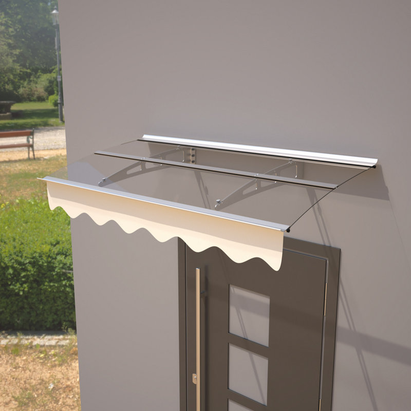 Window Awning Canopy Made Of 0.137Inch Thick Solid Polycarbonate Sheet With Valance For Masonry Concrete Wall House Only.,Sunshade Conapy
