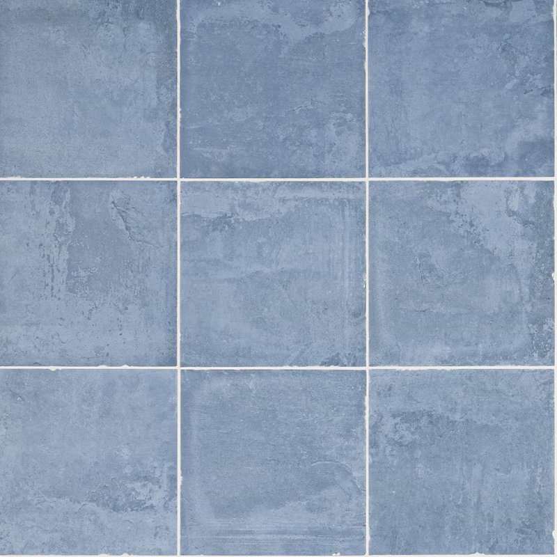 Alesso 8x8 Moroccan Matte Encaustic Look Porcelain Tile, Indigo