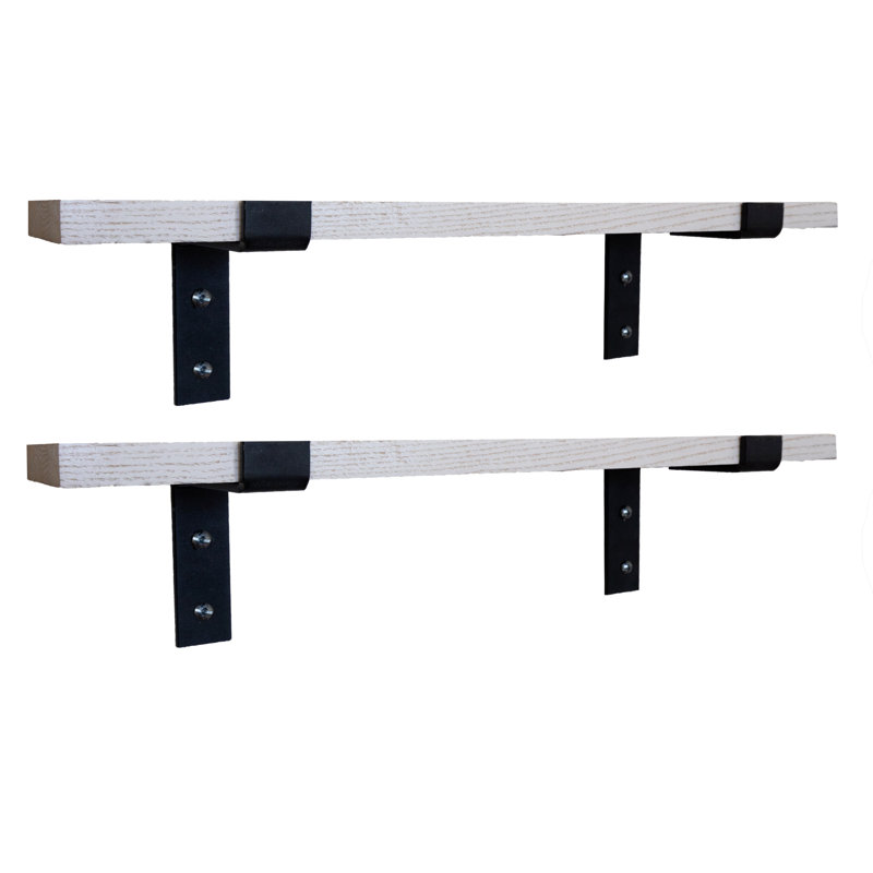Tablette en chêne 2 pièces Chyane, H 1 po x l 28 po x P 8 po, White