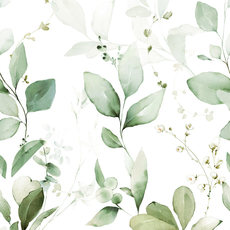 Orom II Collection All-over Leaf 62.5-inches wide x 9.18-feet high 3-panel Wall Mural