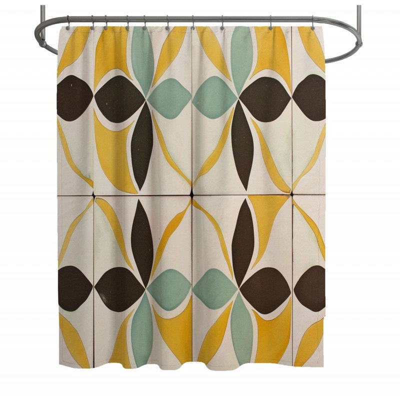 Dehnel Geometric Shower Curtain, 73" H x 70" W