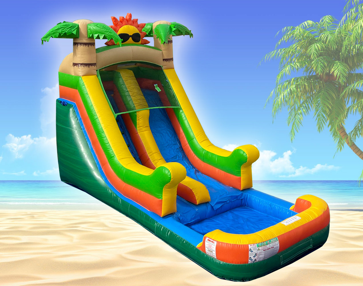 Jingo Jump 13 H X 20 L Inflatable Tropical Water Slide Reviews 