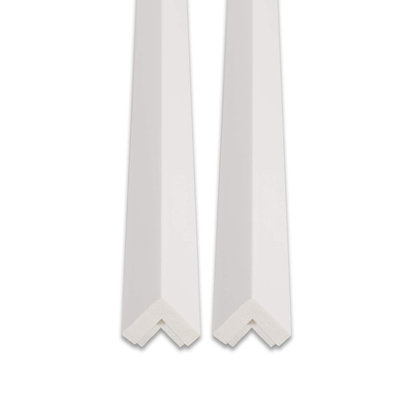 Outwater White Wall Corner Protector Trim With Adhesive, High Impact Polystyrene, 8FT Length, 2 Pack
