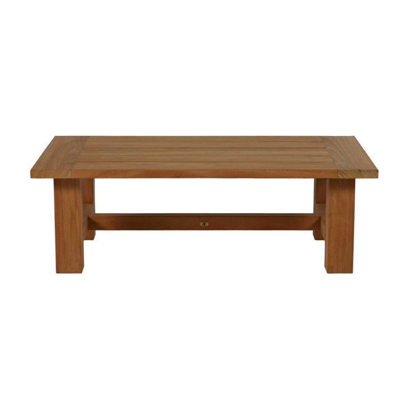 Croquet Teak Outdoor Coffee Table, Natural Teak