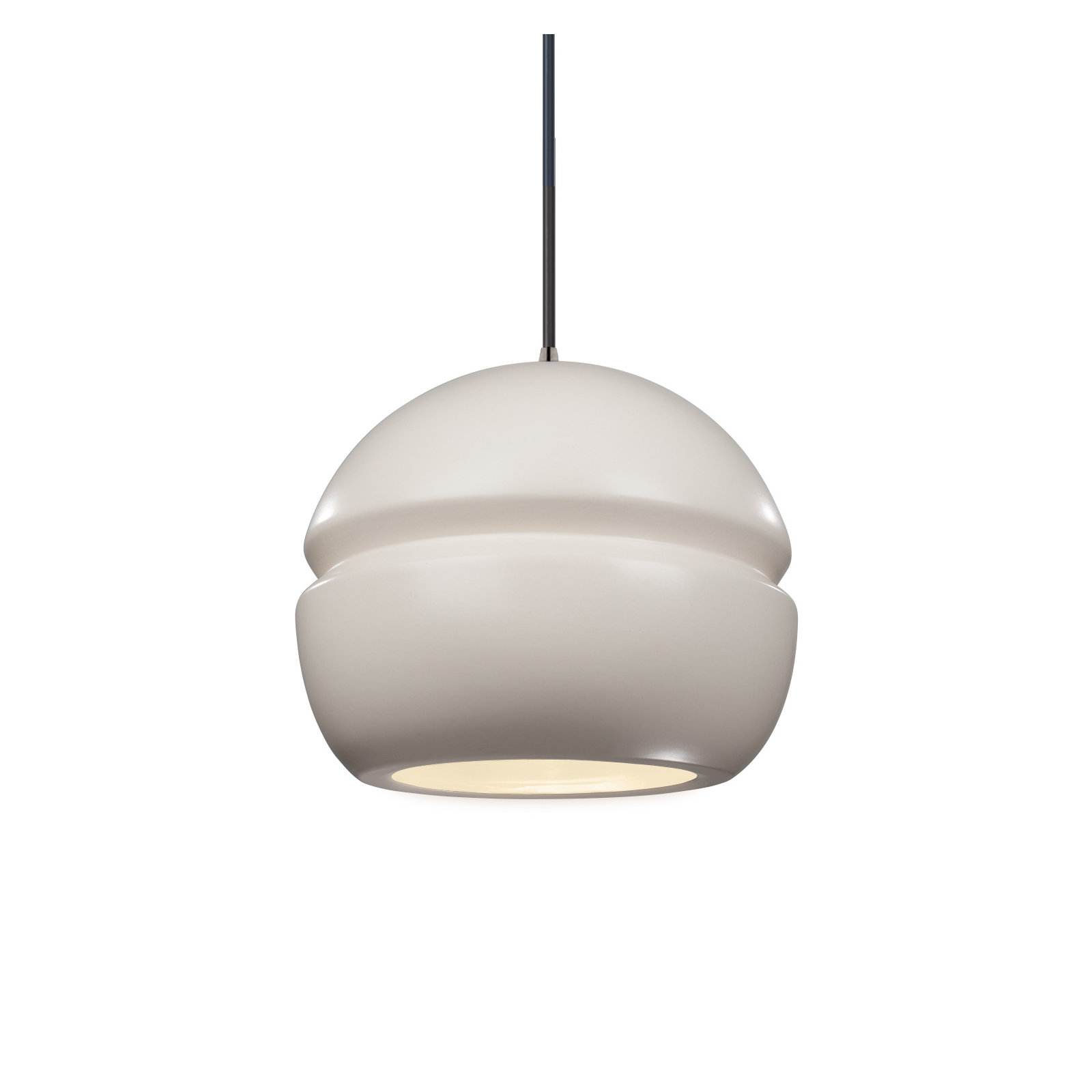 Logan 1 - Light Single Globe Pendant, Brushed Nickel, Matte White