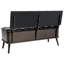 Banc de rangement noir 43,3 pouces