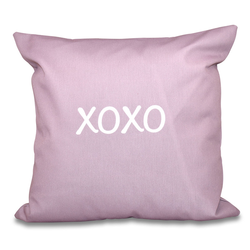 Housse de coussin et insert de coussin carré XOXO, H 18 po x l 18 po, Lavande