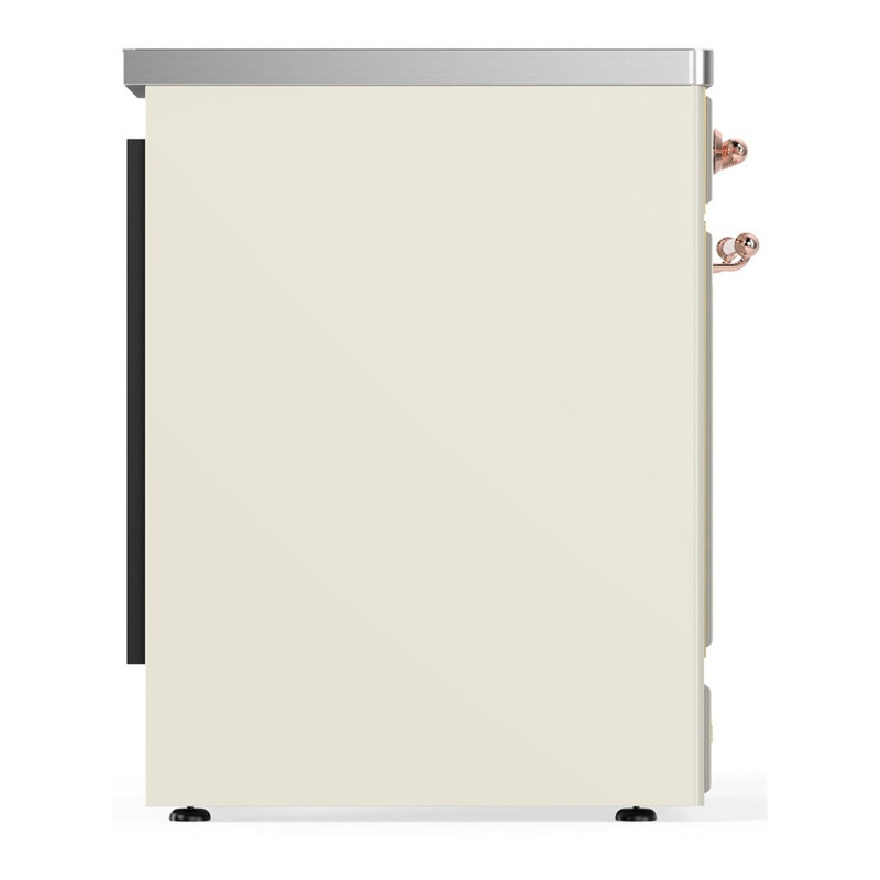 Cuisinière à induction 30 pouces avec 4 éléments à induction en blanc antique Majestic III Series (garniture en cuivre)