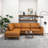 Willies Leather Sectional Sofa Left Facing