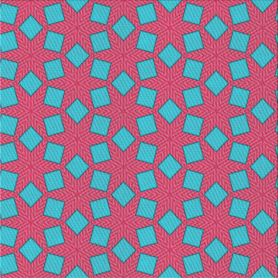 Tapis rose/bleu à motifs