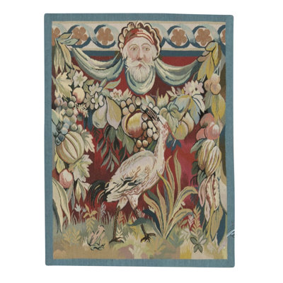 Hand-Knotted High-Quality Red and Blue Area Rug