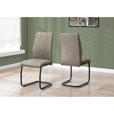 2 chaises de salle à manger, revêtement, base en métal, rembourré de mousse, moderne pour la cuisine et l'espace