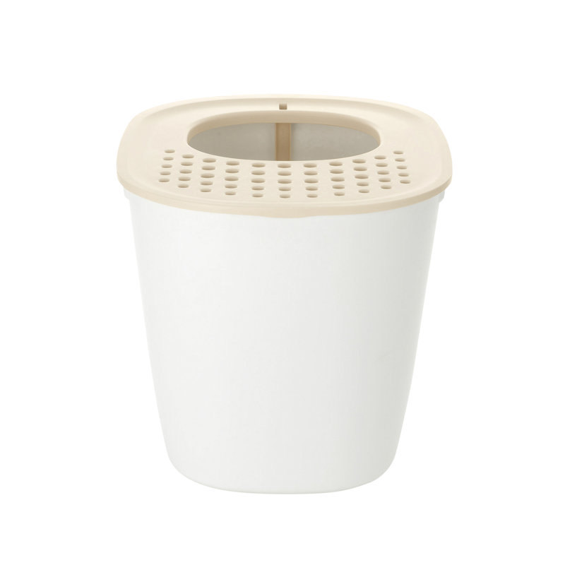 White Plastic Top Entry Cat Litter Box with Scoop