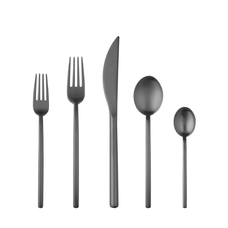 Mercer41 Stainless Steel Flatware Set, Ice Black Gold