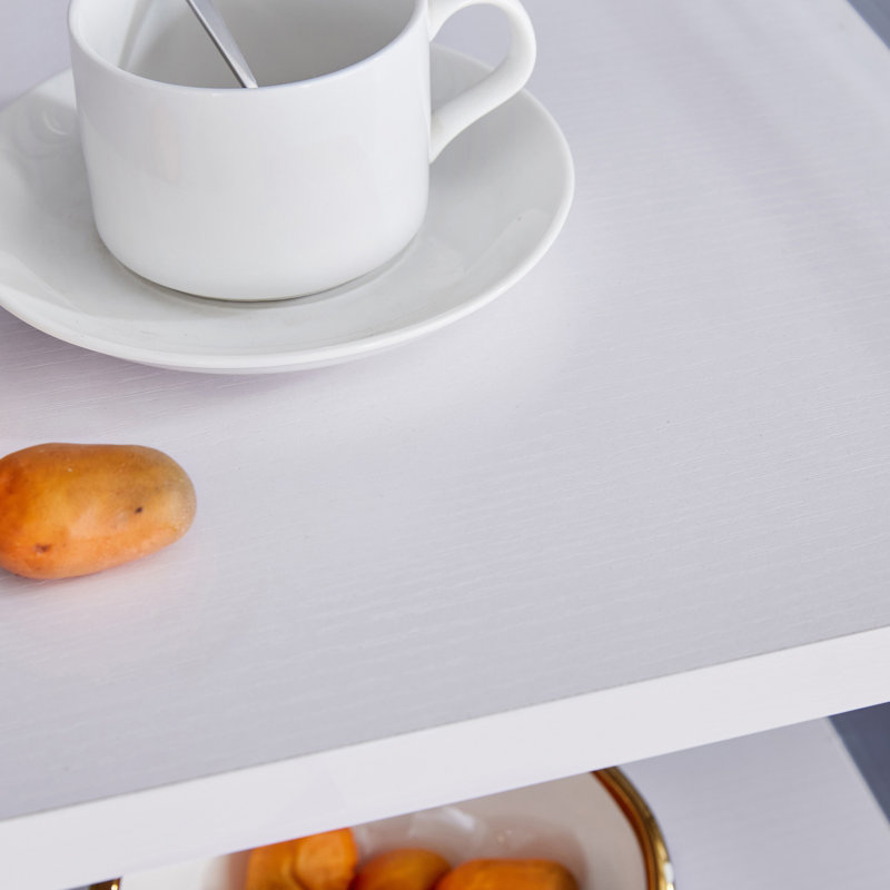 Table de chevet à trois niveaux, Blanc / transparent