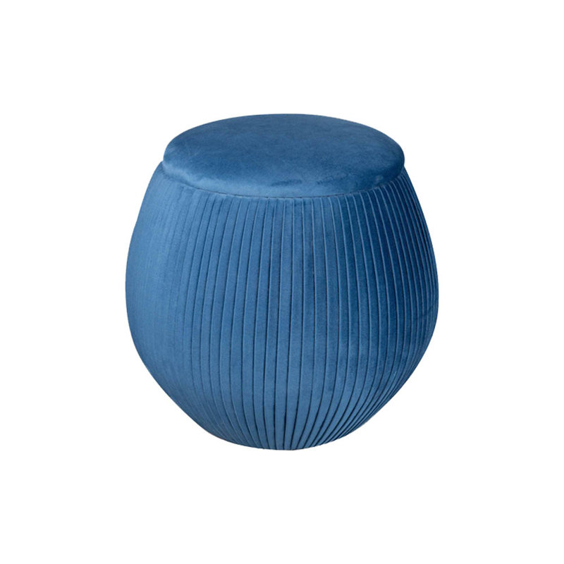 Allexander Velvet Round Solid Colour Pouffe Ottoman