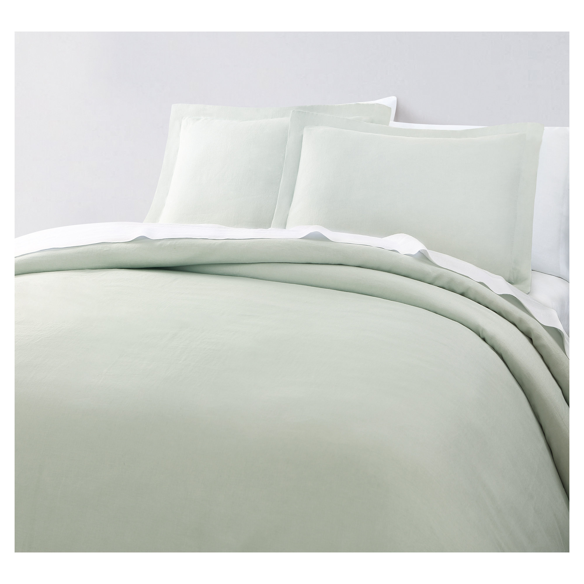 Frazier Modern & Contemporary 100% Linen Duvet Cover, Smoke, King Duvet Cover + 2 King Shams