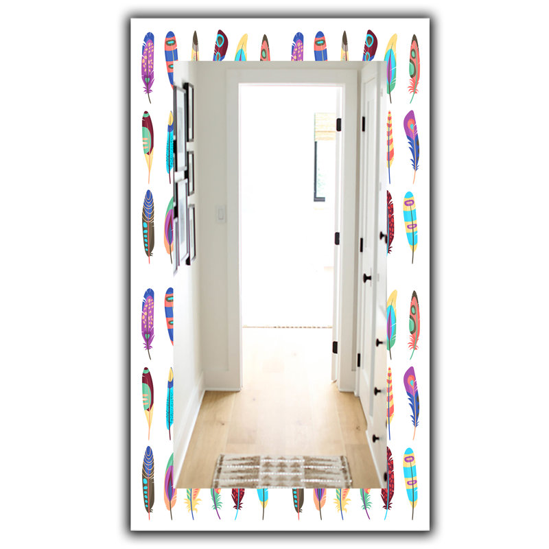 Miroir mural 21 plumes, H 39,4 po x l 29,5 po